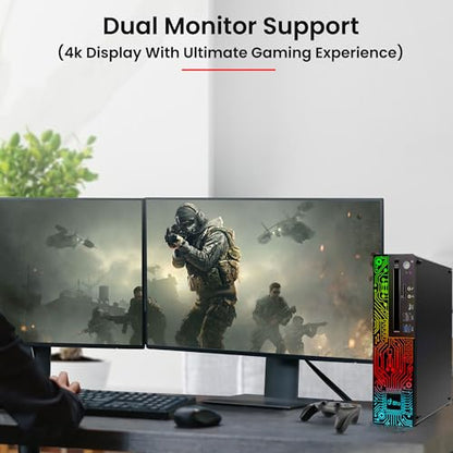 BTO RGB Gaming Desktop PC – Intel i5 8th Gen Processor – 16GB Ram – 512GB SSD – GeForce GT 1030 DDR5 – 22 inch Monitor – WiFi – Windows 11 Pro – Computer Tower for PC Gamer (Renewed)