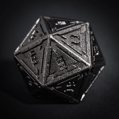 UDIXI Metal DND Dice Set, RPG Polyhedral Dice for Tabletop Game (Silver) | 7-Pieces, Lozenge Pattern, Zinc Alloy Material, Gorgeous Gift Case, DM Gift, for Dungeons and Dragons Role Playing Games - color: Nickel Deep