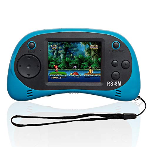 Kids Handheld Portable Video Game Player with 200 Games - 16 Bit 2.5 Inch Screen Mini Retro Electronic Machine for Boys Girls - style: Blue
