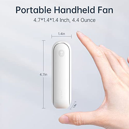 JISULIFE Portable Handheld Fan, 3 In 1-Fan, Power Bank, Flashlight, White | Mini Cooling Essential for Outdoor, Small, On-the-Go Pocket Hand Design, 19 Hours, Auto Shut-Off Safety Soft Blade - color: White