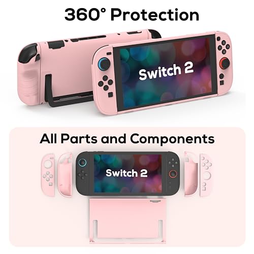 TIKOdirect Protective Case for Switch 2, Hard PC Slim Dockable Cover Case Designed for Switch 2 2025, Game Console and Joy Con Controllers, Pink - color: Pink