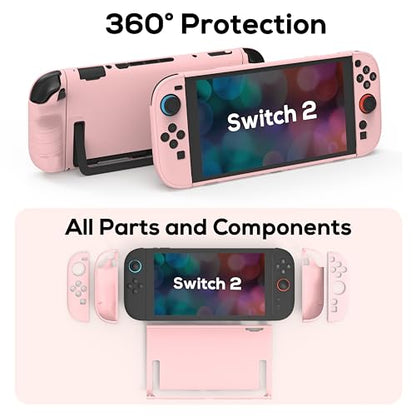 TIKOdirect Protective Case for Switch 2, Hard PC Slim Dockable Cover Case Designed for Switch 2 2025, Game Console and Joy Con Controllers, Pink - color: Pink
