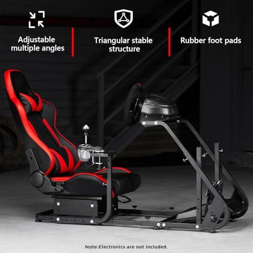 Dardoo G920 Racing Simulator Cockpit with Red Seat for Direct Drive steels | Fit for Logitech G923 G29, for Thrustmaster T150 T300 T248,Sim Racing Cockpit Not Included Wheel Pedals