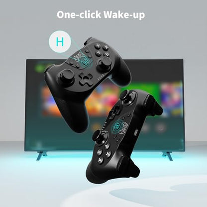 AceGamer 2 pack Wireless Controller for Nintendo Switch/Lite/OLED/Switch 2, Dual Vibration/Turbo/Ergonomic ! (Black*2) - color: Black*2