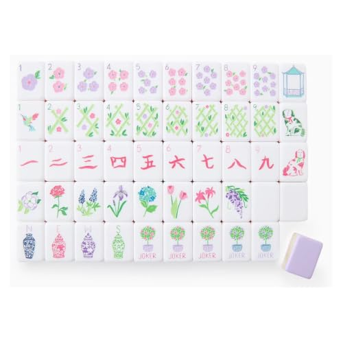 4 Layer Acrylic Mahjong Set 160 Tiles - American Travel Game with Clear Engraving Carrying Bag Multiple Colors(Purple) - color: Purple