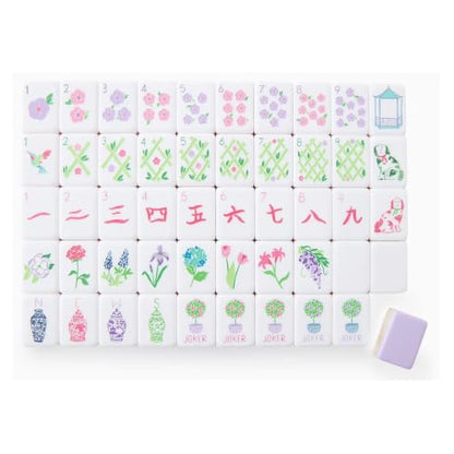 4 Layer Acrylic Mahjong Set 160 Tiles - American Travel Game with Clear Engraving Carrying Bag Multiple Colors(Purple) - color: Purple