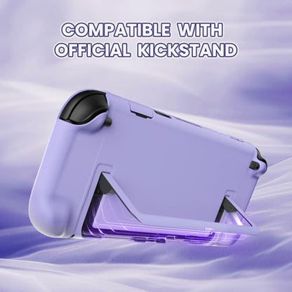 PlayVital Protective Case for Nintendo Switch 2 - Cute Dockable Hard Case Shell for Switch 2 with Thumb Grip & Sticker & Button Caps, Anti-Scratch & Shockproof Cover Skin - Light Violet - color: Light Violet