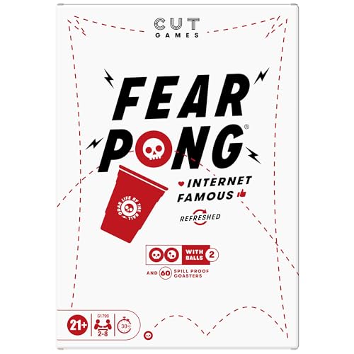 Cut Fear Pong 성인용 파티 게임 | 와일드 데어가 있는 인터넷 유명한 익스트림 퐁 게임 | 만 21세 이상 | 2-8명의 플레이어 | 30분
