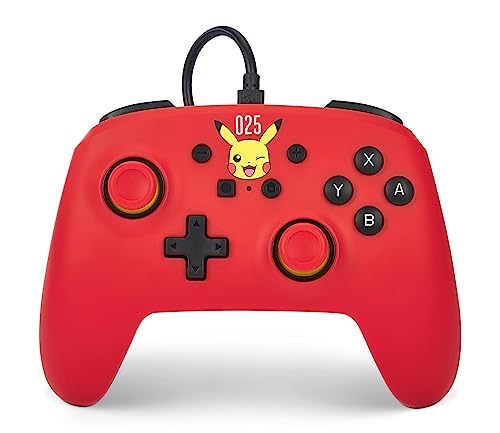 PowerA Nintendo Switch Wired Controller - Laughing Pikachu, Pokemon Switch Controller, Detachable 10ft USB Cable, Plug & Play, Officially Licensed by Nintendo - color: Laughing Pikachu