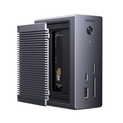 UGREEN Revodok NVMe 10-in-1 Docking Station 4K@60Hz HDMI | M.2 NVMe SSD Enclosure, 10Gbps USB-C/A, 100W PD Charging, Gigabit Ethernet, SD/TF for MacBook M5, Mac mini M4, Windows Laptop