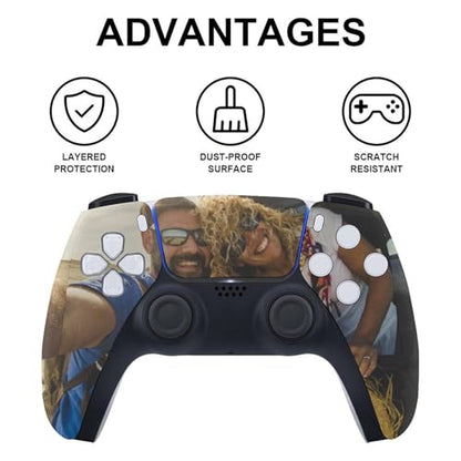 Custom Full Body Vinyl Skin for PS5 Digital Edition Personalized Stickers Decal Cover for PS5 Console and Controllers with Personalized Photo Picture for PlayStation 5 Digital Edition - size: Fits PS5 Digital Edition