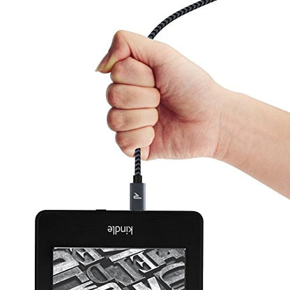 RAMPOW Micro USB Cable 2 Pack 3.3ft, USB-A to Micro USB Fast Charging Cable & Data Sync Cord, Nylon Braided Android Charger Cable for Samsung Galaxy S7/S6, Kindle, PS4 Controller, Space Gray - size: 3.3ft, style: 2Pack