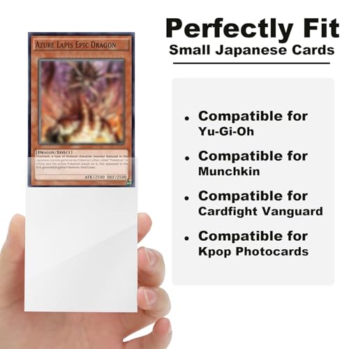 200 Pack Card Sleeve Compatible with Yu-gi-oh Card Sleeve Japanese 62x89mm | White Small Card Sleeves Photocard Sleeves 62x89mm, Back Textured Perfect Shuffling, Protect Your Japanese Sized Photocard - color: White