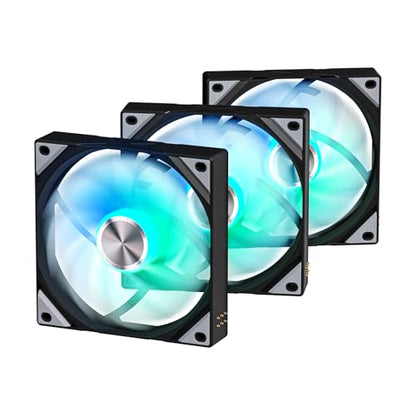 TRYX ROTA SL ARGB 120mm Case Fan 3in1 Pogo-Pin Connection with Magnetic Cable Gen2 ARGB Light Quiet Triple PC Case Fan - color: 3in1 Black, size: Regular Fan