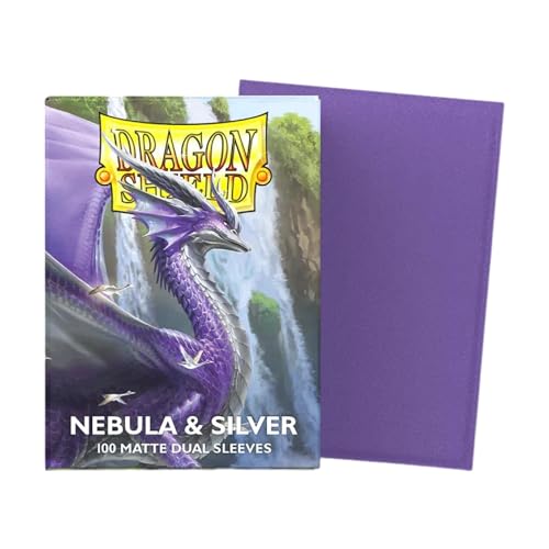 Dragon Shield | Matte Dual Standard Size Card Sleeves | 100ct - Smooth & Tough Premium TCG Sleeves - Compatible with Pokemon, One Piece, and Magic: The Gathering | Nebula & Silver - color: Nebula & Silver