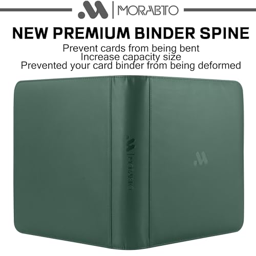 Card Binder 12 Pocket,Trading Card Binder Holds up to 1200 Cards with 50 Sleeves,Zipper Card Holder Album Compatible with TCG Card/Game Cards/Sports Card - color: Dark Green, size: 12 Pocket 1200
