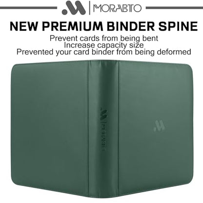Card Binder 12 Pocket,Trading Card Binder Holds up to 1200 Cards with 50 Sleeves,Zipper Card Holder Album Compatible with TCG Card/Game Cards/Sports Card - color: Dark Green, size: 12 Pocket 1200