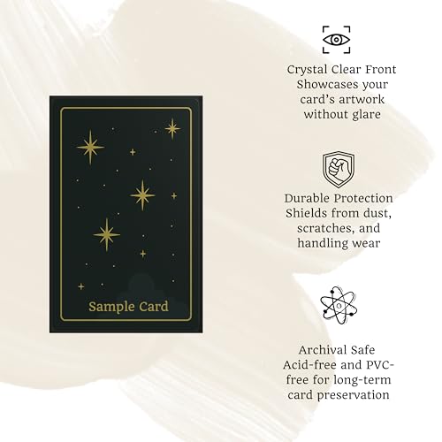 Smooth Matte Finish Tarot Card Sleeves 100CT - 72x122mm Precision Fit for Tarot Cards and Collectible Card Protection
