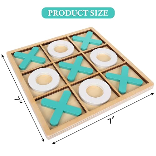 Tic Tac Toe Game - Classic XO Board Game for Kids and Adults - Portable Travel Games for Fun Family Game Night, 7" x 7" - color: Tic Tac Toe