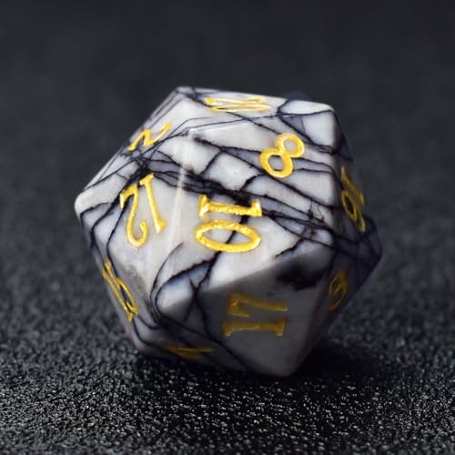 RULE DICE Gemstone DND Dice, Dungeons and Dragons Dice Set 7PCS Polyhedral Gem Stone Dice Set D4 D6 D8 D10 D% D12 D21, RPG Dice D&D Accessories Dice Gift(Black Net) - color: Black Network