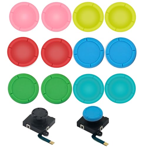 12PCS Analog Thumbstick Joystick Covers Silicone Thumb Grip Caps for Joy con, for Nintendo Switch Lite OLED(Mix Colors) - color: Mix Colors