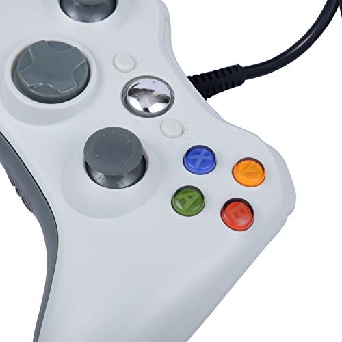 ONE250 USB Wired Game Pad Controller, Compatible with Xbox 360, Xbox 360 Slim, Windows PC - Replacement USB Wired Gamepad (White) - color: White