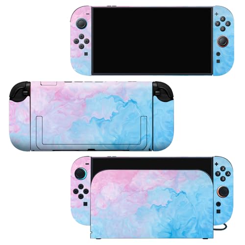 for Nintendo Switch 2 Skin Wrap Cover Decal Sticker Wrap Vinyl Mixed-Color Pattern (Blue-Pink) - color: Blue-Pink