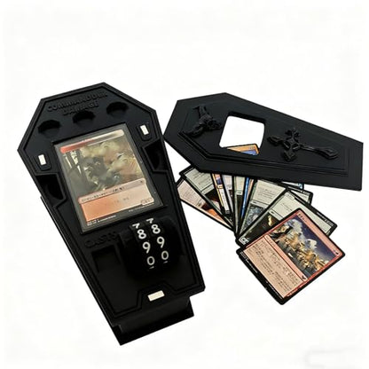 Premium Coffin Deck Box for MTG Commander, Vampire Edgar Markov Deck Box with Dice Storage & Life Counter, Holds 100 3.68 in Long Cards with Sleeve