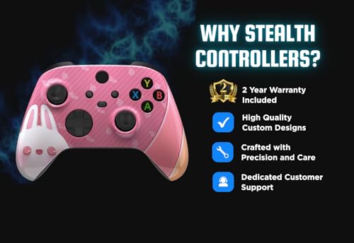 Stealth Controllers Wireless Controller for Xbox Series S, Xbox Series X, Xbox One - Soft Touch Feel - Custom Series S/X Controller (Pink Rabbit) - color: Pink Rabbit