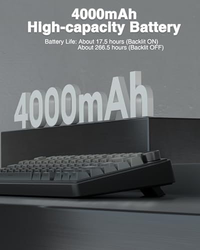 AULA F75 Pro Wireless Mechanical Keyboard,75% Hot Swappable Custom Keyboard with Knob,RGB Backlit,Pre-lubed Reaper Switches,Side Printed PBT Keycaps,2.4GHz/USB-C/BT5.0 Mechanical Gaming Keyboards - color: F75 Pro-Black