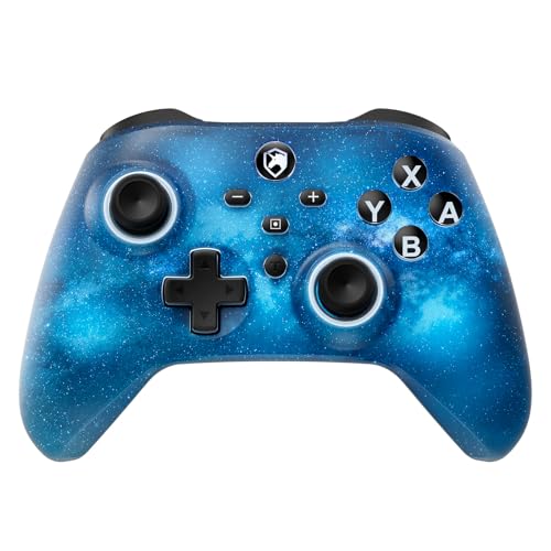 ECHTPower Pro Controller for Switch/PC/iOS/Android, 1000mAh Wireless Gaming Controller With 9 Color RGB Light, Macro Buttons, 6 Axis Gyro, Dual Vibration, Turbo - color: Blue