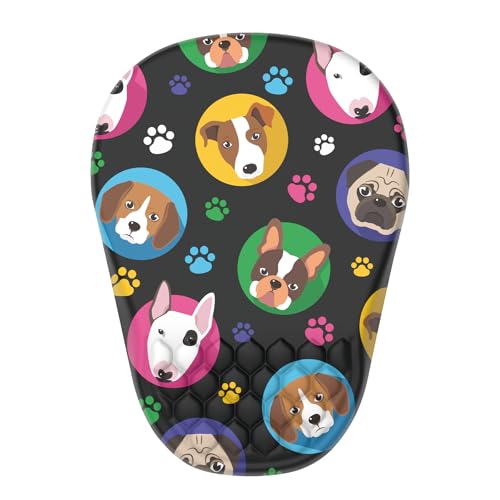 Ergonomic Mouse Pad Wrist Support, with Memory Foam & Non-Slip PU Base, Comfortable Massage Design Mouse Pad Relieve Wrist Fatigue&Pain, Suitable for Computer, Office and Home(06Cute Dogs) - color: 06cute Dogs