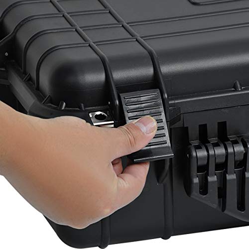 MEIJIA All Weather IP67 Waterproof Hard Camera Case,Hard Protective Case,Hard Case with Customizable Foam,Fit Use of Drones,Camera,Equipments,Pistols(Black,19.78x15.77x7.41inches) - color: Black, size: 19.78x15.77x7.41inches