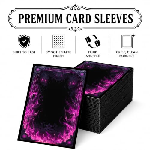 MTG Card Sleeves Matte -100 PCS Trading Card Game, Size 2.6 x 3.6 inches, Suitable for All TCG Card Games Protective (Abyssal Flame) - color: Abyssal Flame