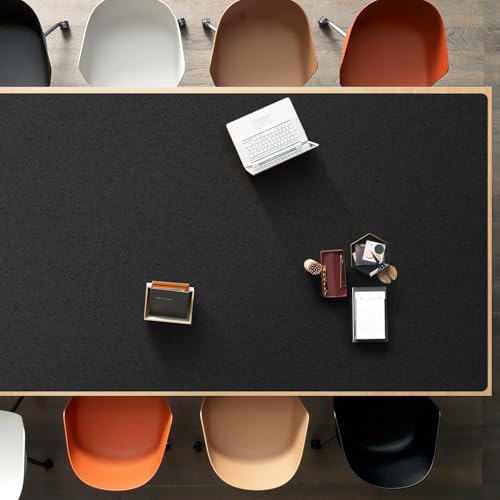 Black Plastic Table Cover Protector, 36" x 54" Waterproof Easy Flat PVC Desk Pad Mat, 1.5mm Thick Rectangle Vinyl Table Top Protector for Dining Room Table, Office, Dresser - color: Black, size: 36" x 54"
