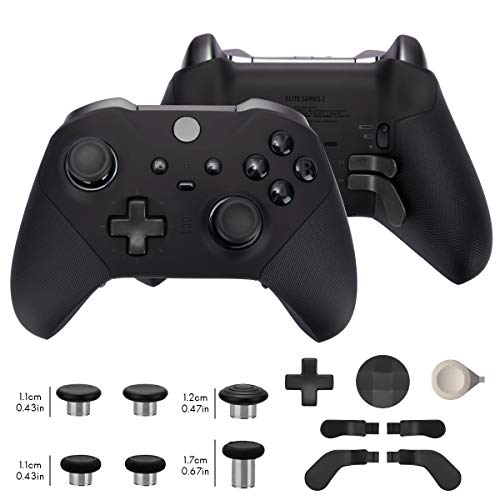 13 in 1 Metal Thumbsticks for Xbox One Elite Series 2, Elite Series 2 Controller Accessory Parts, Gaming Accessory Replacement, Metal Mod 6 Swap Joysticks, 4 Paddles, 2 D-Pads, 1 Tool - color: Black
