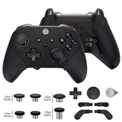 13 in 1 Metal Thumbsticks for Xbox One Elite Series 2, Elite Series 2 Controller Accessory Parts, Gaming Accessory Replacement, Metal Mod 6 Swap Joysticks, 4 Paddles, 2 D-Pads, 1 Tool - color: Black