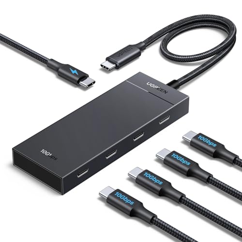 UGREEN USB C Hub 4 Ports, Multiple USB-C 3.2 Hub with 100W PD Power Port | 4x10Gbps Data Transfer, USBC Multiport Adapter Splitter for Laptop, Desktop PC, Xbox, PS5, and More