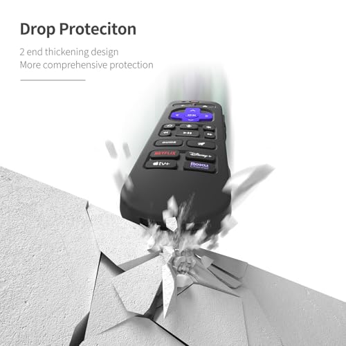 Silicone Cover for Voice Remote Pro 2nd Ed. Remote Control RCB1R Protective Silicone Case Sleeve Shockproof Skin for Remote with Lanyard (Black) - color: black