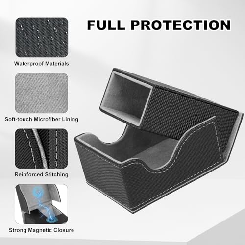 Dice Roller Tower, Magnetic Dice Tray for Rolling, Foldable Leather Dice Organizer Tower Fits for Dungeons & Dragons, MTG DM and Player, Black & Gray - color: Black & Gray, style: Style A