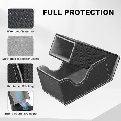 Dice Roller Tower, Magnetic Dice Tray for Rolling, Foldable Leather Dice Organizer Tower Fits for Dungeons & Dragons, MTG DM and Player, Black & Gray - color: Black & Gray, style: Style A