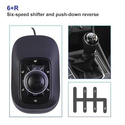 DOYO USB Shifter Compatible with G29 G27 G25 G920 T300RS/GT Racing Wheels | 6-Speed H-Pattern Gear Shifter with Reverse, Racing Wheel Shifter for Windows PC Driving Simulators - color: Black-Gear Shifter for PC