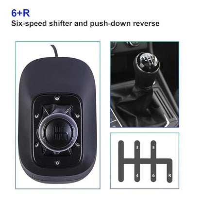 DOYO USB Shifter Compatible with G29 G27 G25 G920 T300RS/GT Racing Wheels | 6-Speed H-Pattern Gear Shifter with Reverse, Racing Wheel Shifter for Windows PC Driving Simulators - color: Black-Gear Shifter for PC