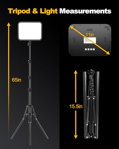 UBeesize 2-Pack LED Video Light Kit, 3000-6500K Dimmable Photography Studio Lights with Tripod Stand & Phone Holder, Video Recording & Streaming Lighting for Makeup, Gaming, YouTube - size: 12.5in, style: 2-Pack