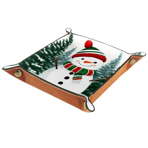 Dice Trays Snowman Holder Storage Box for Dice Games Like RPG DND, Leather Dice Holder Portable Folding Rolling Dice Tray, 16x16cm - color: Multi 5
