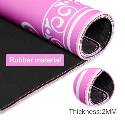 Mahjong Mat,Mahjong Table Mat with 3 Dice & Carrying Bag for Card, Board & Tile Games, Anti Slip and Noise Reduction Table Cover(Pink, 31.5 inches) - color: Pink