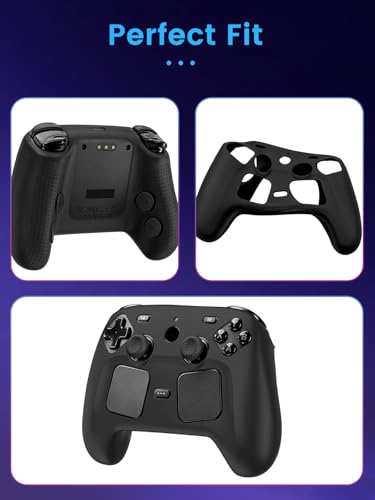 Oshmirian Case Cover for Steam Controller 2 2026,Soft Silicone Protector Cover,Skin Case for Steam Controller 2 with Button Cap, Anti-Scratch,Shockproof,Black - color: Black