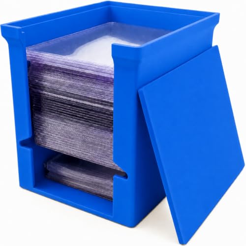 Card Game Holder, Toploader Dispenser Card Funny Commander case Dispenser Deck Organizer for Standard Sized Cards and Sleeves (Blue Color) - color: Blue