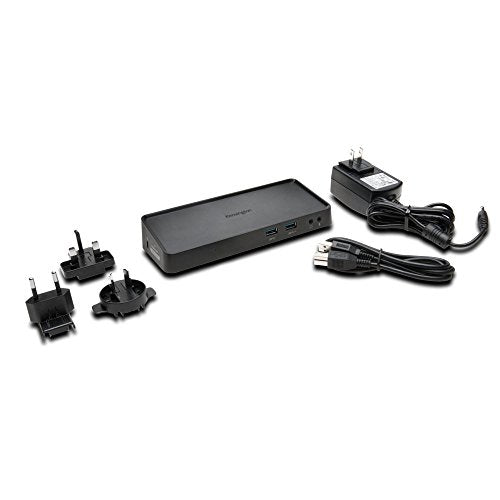 Kensington USB 3.0 Dual Display Docking Station (K33997WW) Black | 4 USB 3.0 + 2 USB 2.0 ports, DP & HDMI dual 2K@60Hz, GbE, powers accessories only (not laptop), Mac requires USB-C adapter