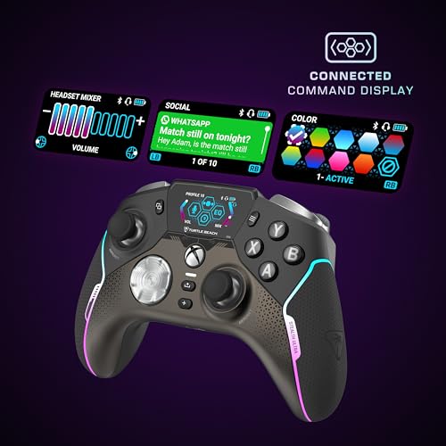 Turtle Beach Stealth Ultra Wireless RGB Gaming Controller, Xbox Series X|S | Also works with PC, Xbox One, Android, Bluetooth, Customizable Display Screen, Rapid Charging Dock, 30-Hr Battery, Black - color: Black